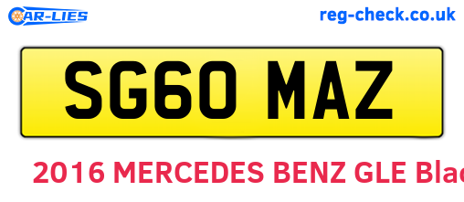 SG60MAZ are the vehicle registration plates.