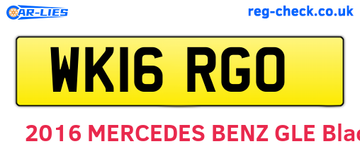WK16RGO are the vehicle registration plates.