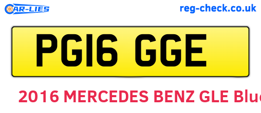 PG16GGE are the vehicle registration plates.