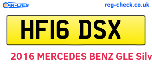 HF16DSX are the vehicle registration plates.