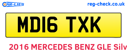 MD16TXK are the vehicle registration plates.