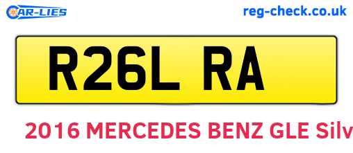 R26LRA are the vehicle registration plates.