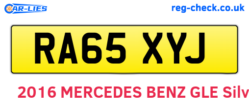 RA65XYJ are the vehicle registration plates.