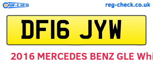 DF16JYW are the vehicle registration plates.