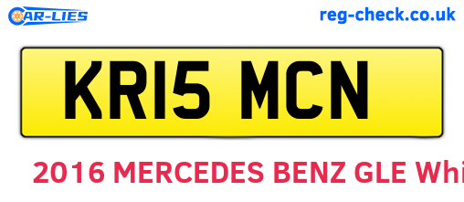 KR15MCN are the vehicle registration plates.