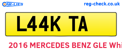 L44KTA are the vehicle registration plates.
