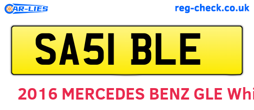 SA51BLE are the vehicle registration plates.