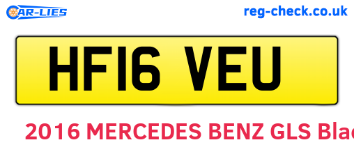 HF16VEU are the vehicle registration plates.