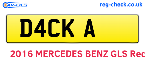 D4CKA are the vehicle registration plates.