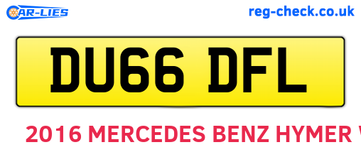 DU66DFL are the vehicle registration plates.