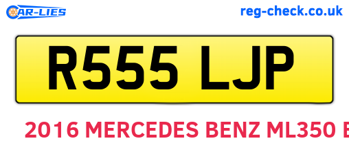 R555LJP are the vehicle registration plates.