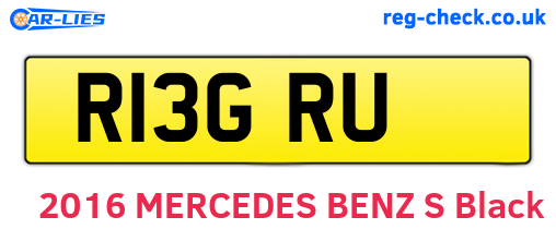 R13GRU are the vehicle registration plates.