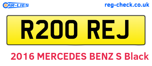 R200REJ are the vehicle registration plates.