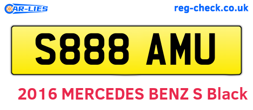 S888AMU are the vehicle registration plates.