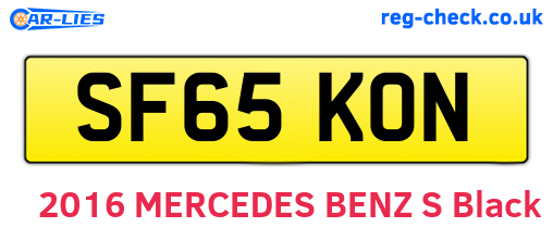 SF65KON are the vehicle registration plates.