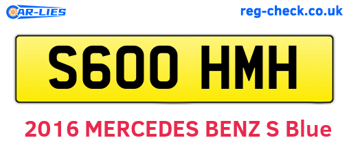 S600HMH are the vehicle registration plates.