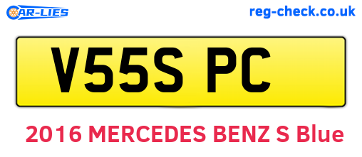 V55SPC are the vehicle registration plates.