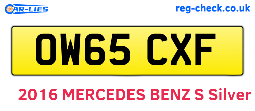 OW65CXF are the vehicle registration plates.