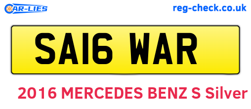 SA16WAR are the vehicle registration plates.