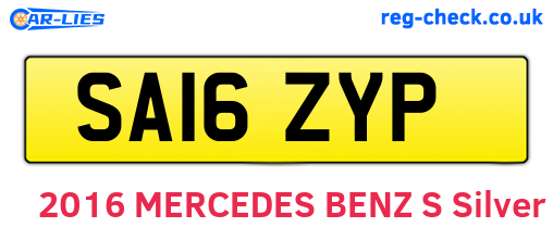 SA16ZYP are the vehicle registration plates.
