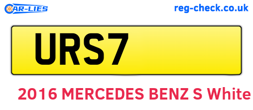 URS7 are the vehicle registration plates.