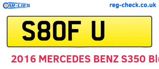 S8OFU are the vehicle registration plates.