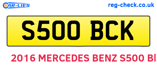 S500BCK are the vehicle registration plates.