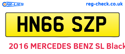 HN66SZP are the vehicle registration plates.