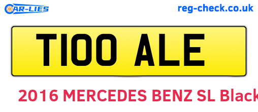 T100ALE are the vehicle registration plates.