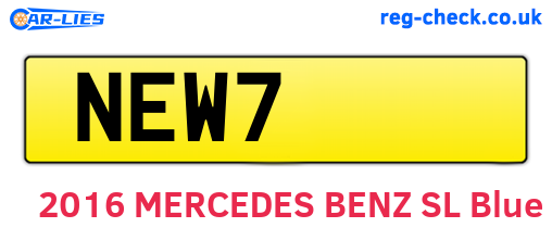 NEW7 are the vehicle registration plates.