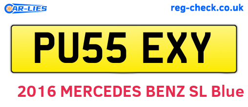PU55EXY are the vehicle registration plates.