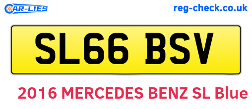 SL66BSV are the vehicle registration plates.