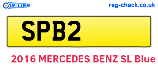 SPB2 are the vehicle registration plates.