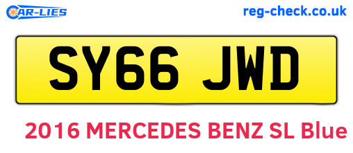 SY66JWD are the vehicle registration plates.
