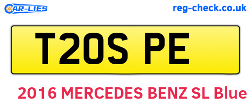 T20SPE are the vehicle registration plates.