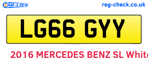 LG66GYY are the vehicle registration plates.