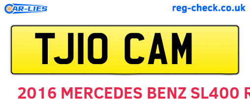 TJ10CAM are the vehicle registration plates.