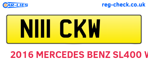 N111CKW are the vehicle registration plates.