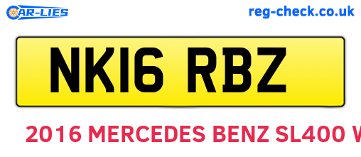 NK16RBZ are the vehicle registration plates.