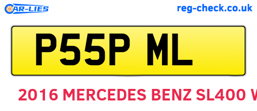 P55PML are the vehicle registration plates.