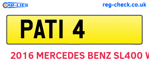 PAT14 are the vehicle registration plates.