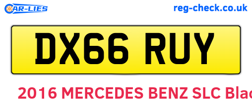 DX66RUY are the vehicle registration plates.