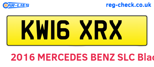 KW16XRX are the vehicle registration plates.