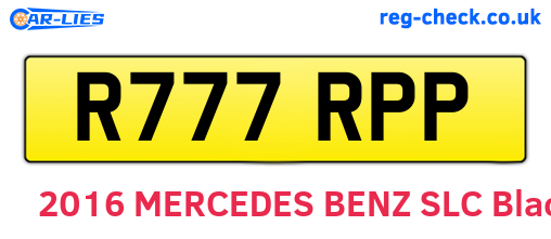 R777RPP are the vehicle registration plates.