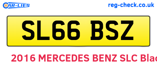 SL66BSZ are the vehicle registration plates.