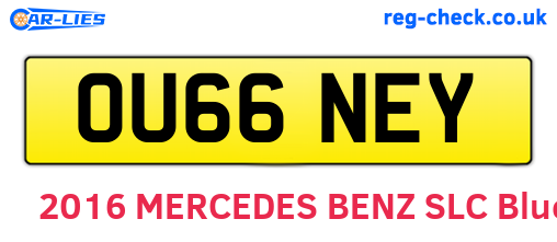 OU66NEY are the vehicle registration plates.