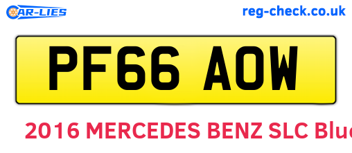 PF66AOW are the vehicle registration plates.
