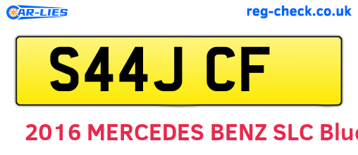 S44JCF are the vehicle registration plates.