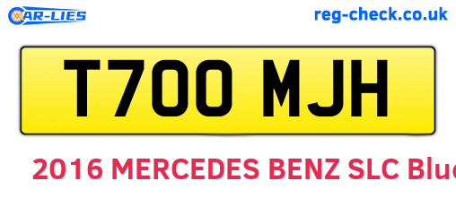 T700MJH are the vehicle registration plates.