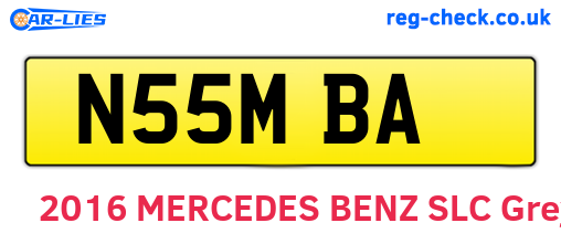 N55MBA are the vehicle registration plates.